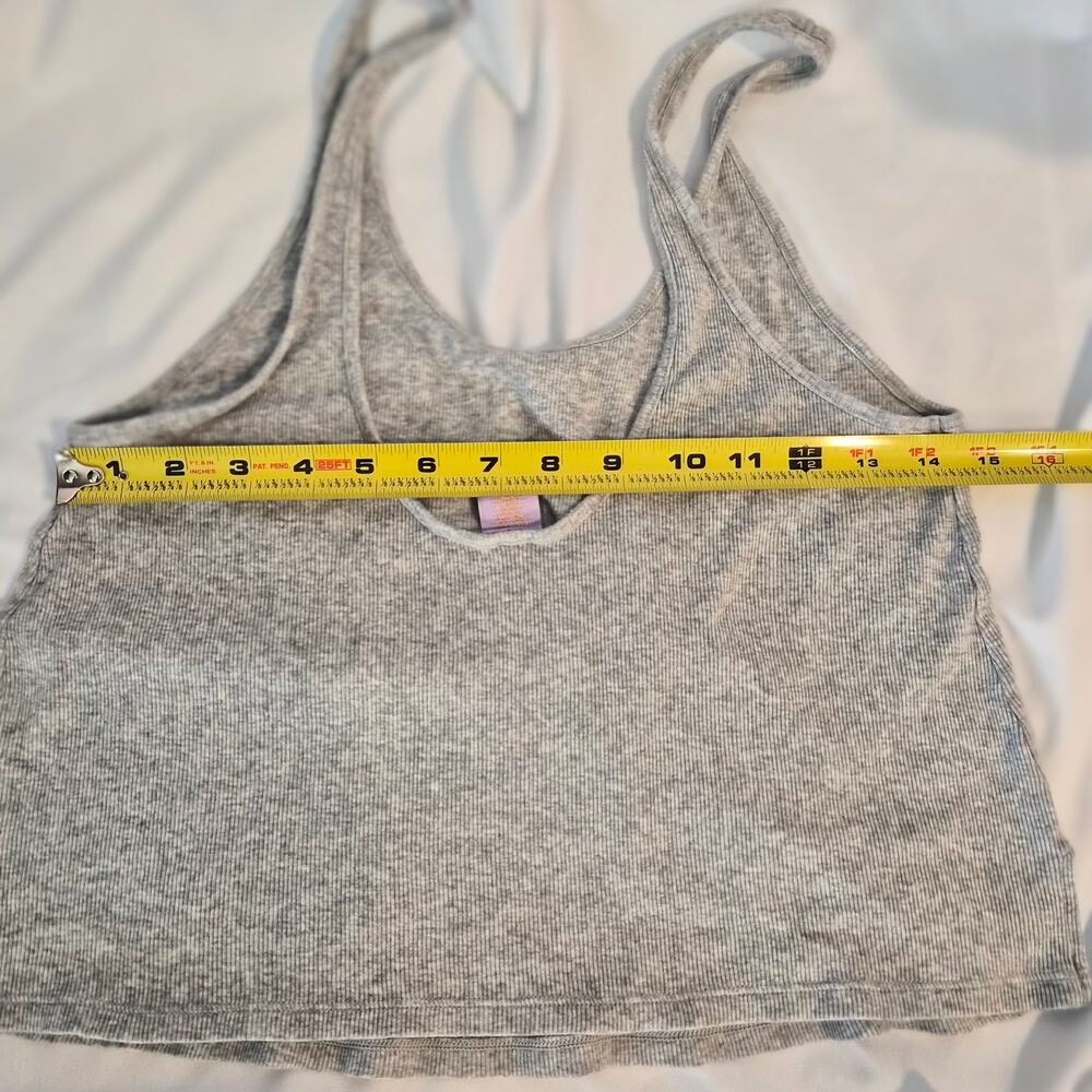 Savage X Fenty Gray Ribbed Scoop Tank // Y2K Whimsigoth Lounge small/medium - Picture 6 of 8